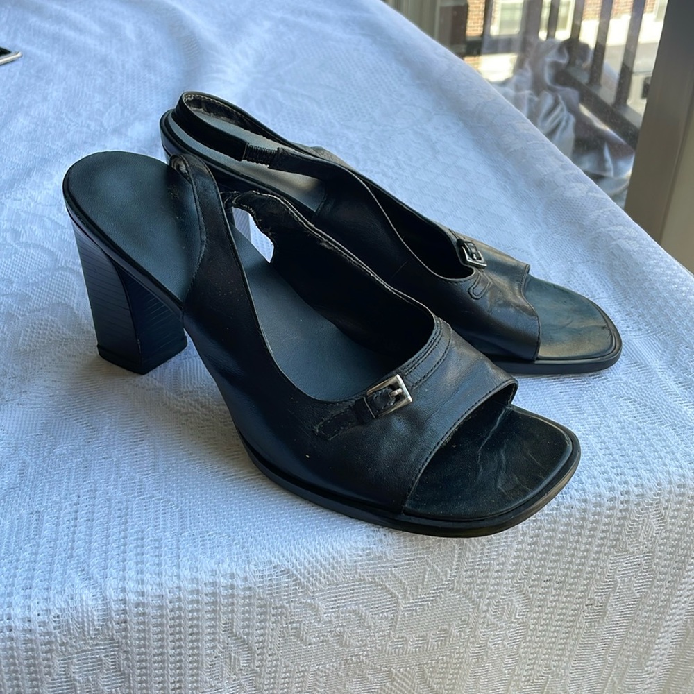 Black chunky heels